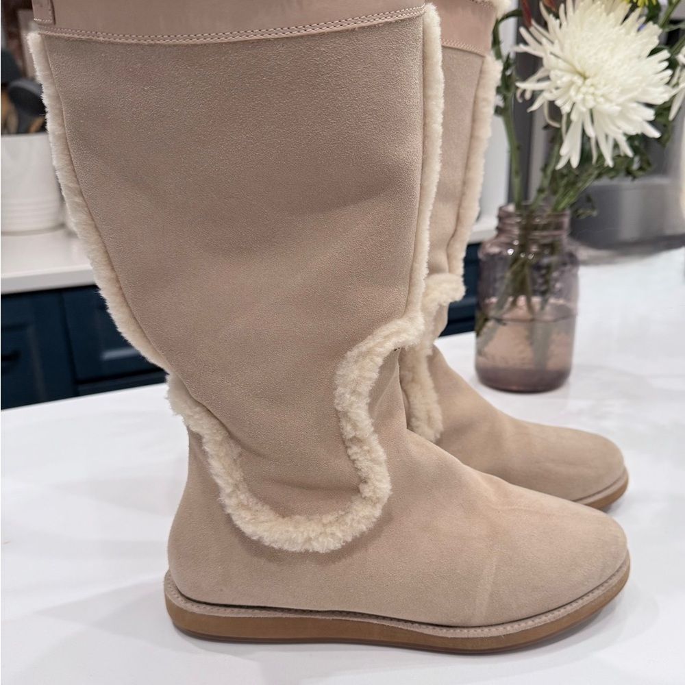 Cole Haan/Nike Air Women's Tan Suede Sherling Winter Boots